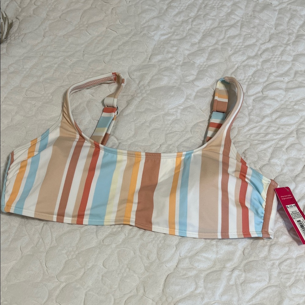 Striped Multi-Color Bikini Top